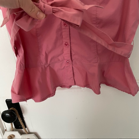 Xoxo collection pink ruffle blouse size large fits more like small or medium - Picture 3 of 7